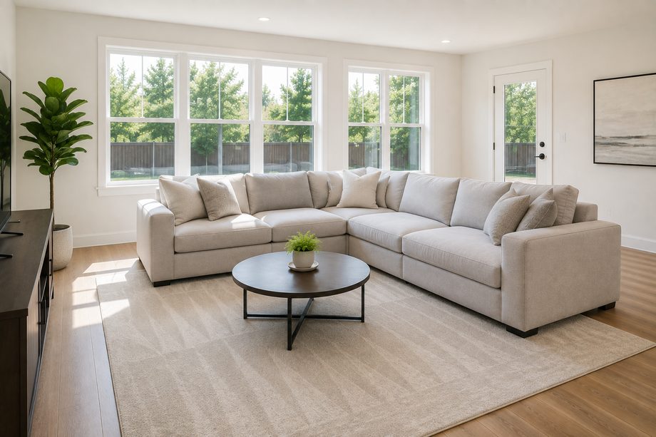 Bright, freshly cleaned living room